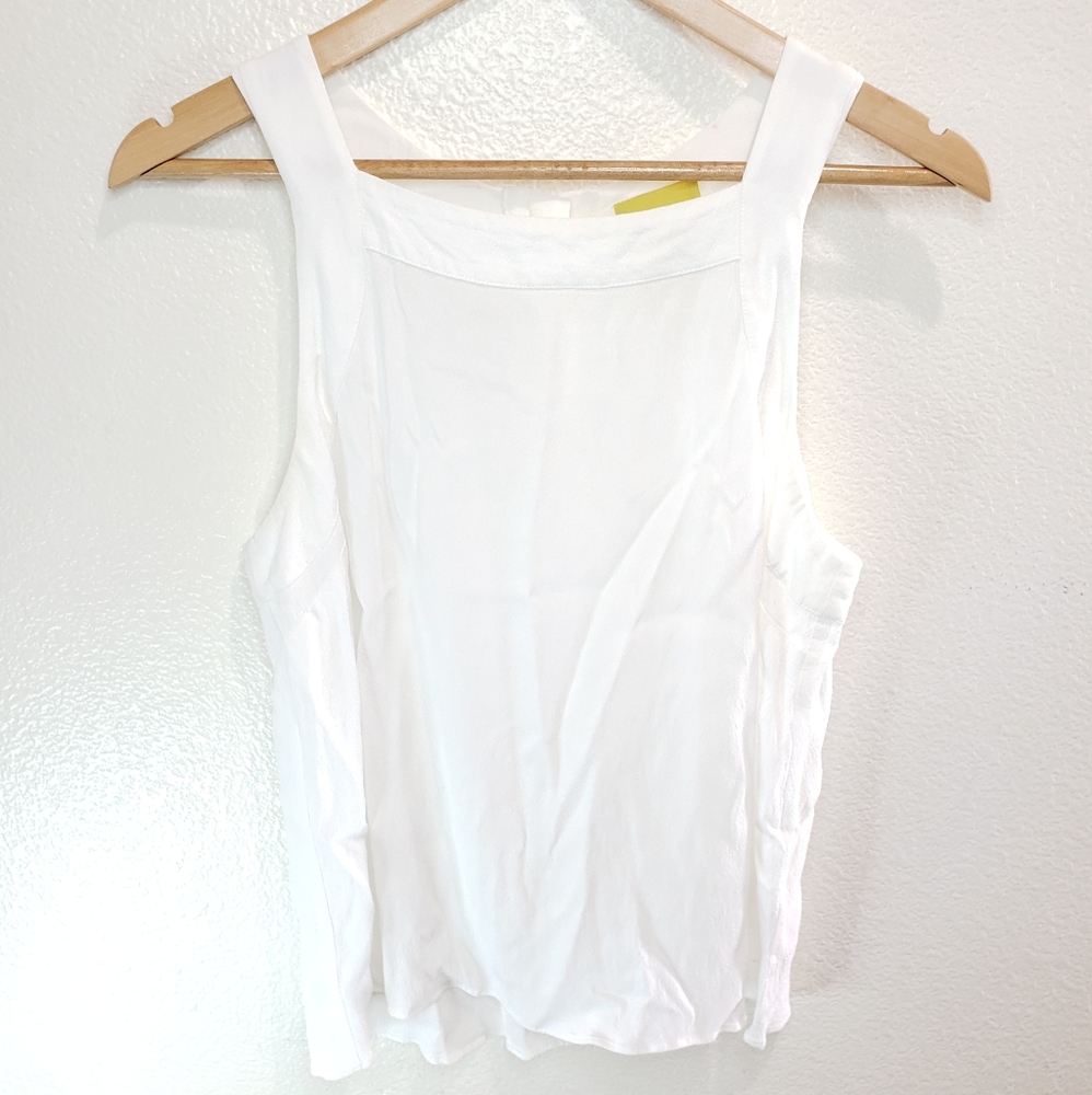 Maeve Anthropology White Lace Up Tank Top Size 8